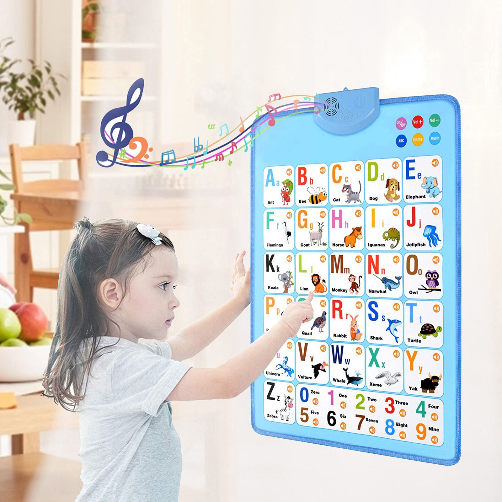 English Talking Poster ABC Alphabet Numbers Songs Electronic Interactive Wall Chart For Toddlers Kids Early Educational Toy #M