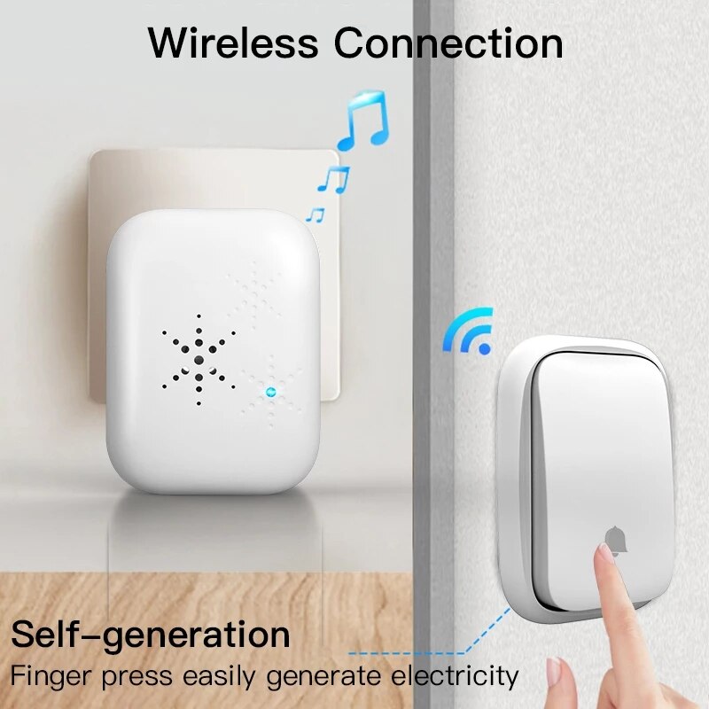 150M Ring Doorbell Wireless Doorbell No Battery Waterproof Self-Powered Door Bell Home Cordless Ring Dong Chime Timbre Calling