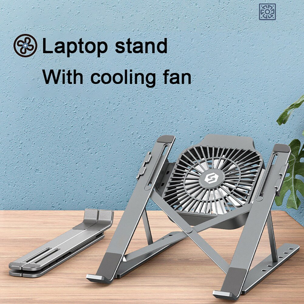 Laptop Stand Met Koelventilator Voor Macbook, Aluminium Notebook Ondersteuning Beugel Tafel Warmteafvoer Houder