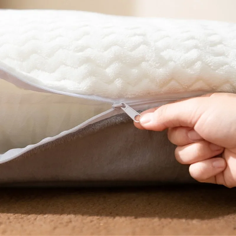 Huisdier Bedmat - Ademend Koraal Fleece - Wasbaar Kussen voor Middelgrote Grote Honden Katten
