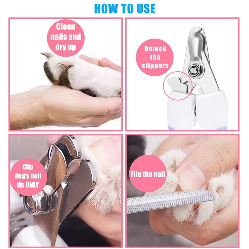 Pet Cat Dog Nail Clipper Cutter Stainless Steel Grooming Scissors Clippers Claw Nail Scissors with Lock