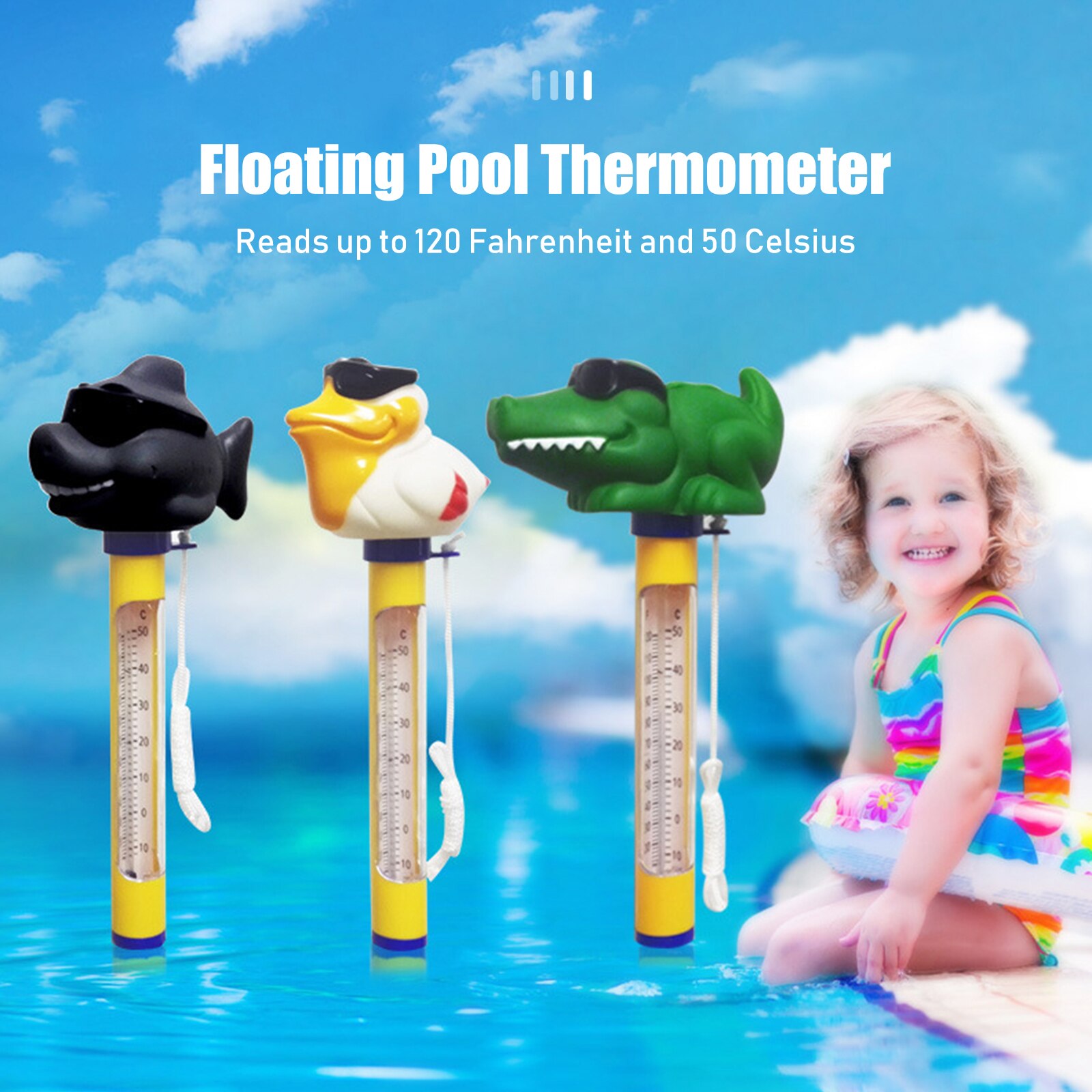 Baby Bath Thermometer Cartoon Floating Water Thermometer For Swimming Pool SPA Tubs Water Temperature Measuring Tool