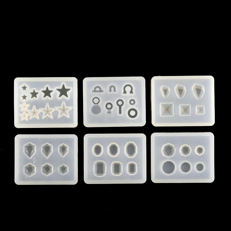 6 stijl geometrie ster kleine kralen Silicone Mold oorbellen Hars Siliconen Mal handgemaakte DIY Sieraden Maken epoxyhars mallen