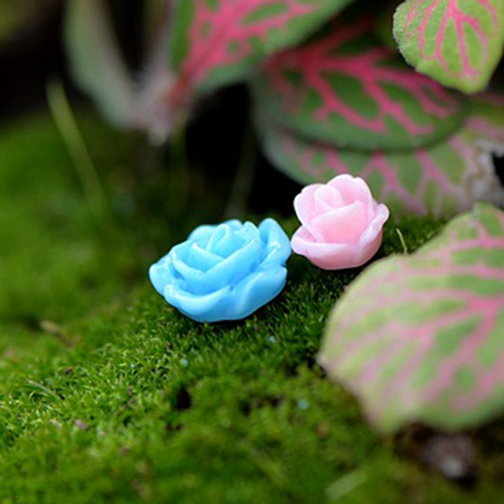 5 Pçs/lote Colorido Mini Simulação flores Do Jardim de Fadas Em Miniatura Terrário Acessórios 2 Tamanhos Aleatória Mini Decoração Do Jardim