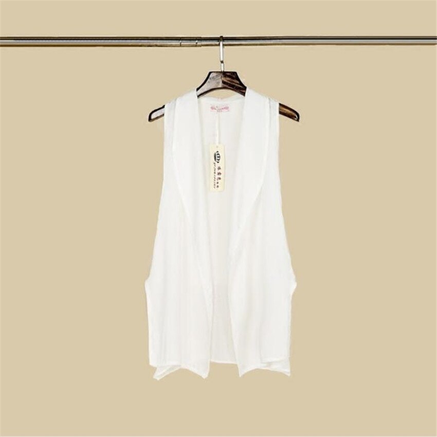 Vrouwen Chiffon Vest Office Lady Vesten Big Size Vrouwelijke Slanke Mouwloze Jas Jassen Midi-Lange Vest Zomer Uitloper WZ1174