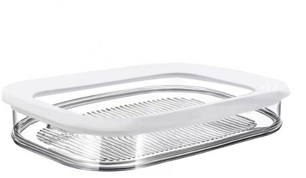 Récipient à viande pour réfrigérateur, bacon, déjeuner, récipient à viande pour réfrigérateur, conteneurs de préparation de repas, boîtes de stockage des aliments empilables avec couvercle: Clair