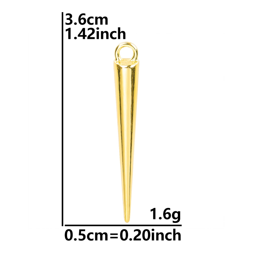 20 piezas de dijes de cono de punta larga Punk gótico para hacer pendientes, suministros de Metal, Color plateado/dorado, accesorios DIY de personalidad a granel
