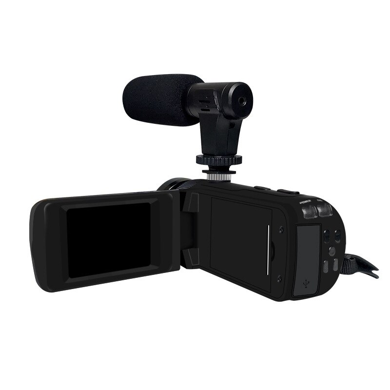EIRMAI Digital Camera Professional 1080P HD 16MP Handheld Camcorder with Lens & Microphone