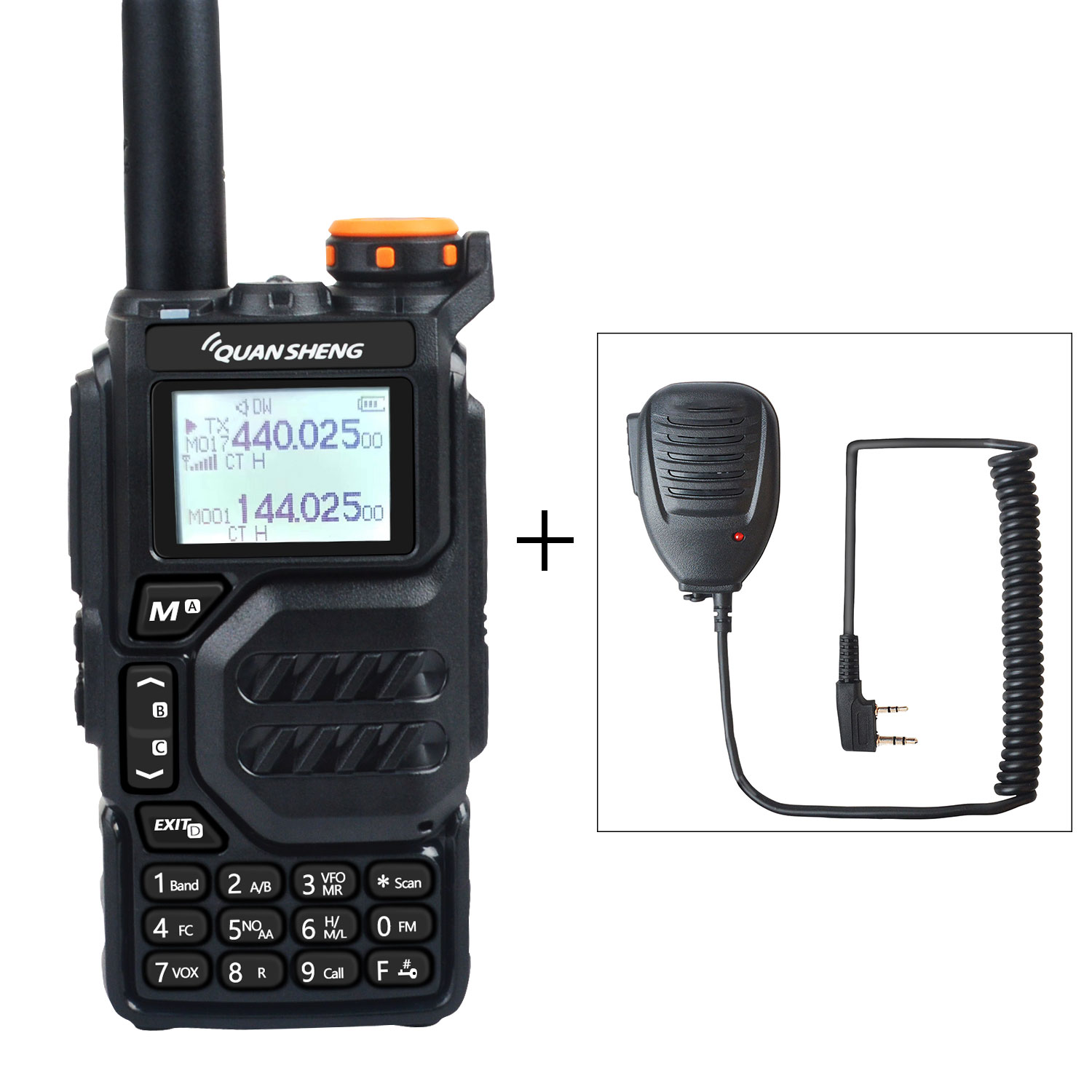 50-600 MHz RX Walkie Talkie UV-K5 Quansheng VHFUHF 136–174 MHz 400–470 MHz RX TX Sowohl DTMF VOX FM Air Band Wireless Freq Copy Radio: Black / BRITISH