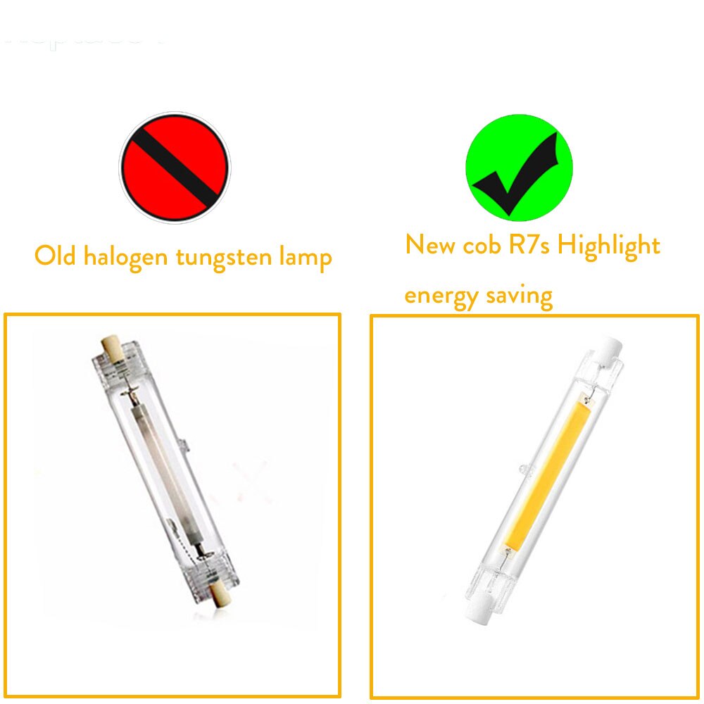 R7S 78mm 118mm COB Glas Rohr LED Keramik 3W 5W 7W 12W 15W 20W Ersetzen Halogen Lampe Leistungsstarke Led Spot Glühbirne