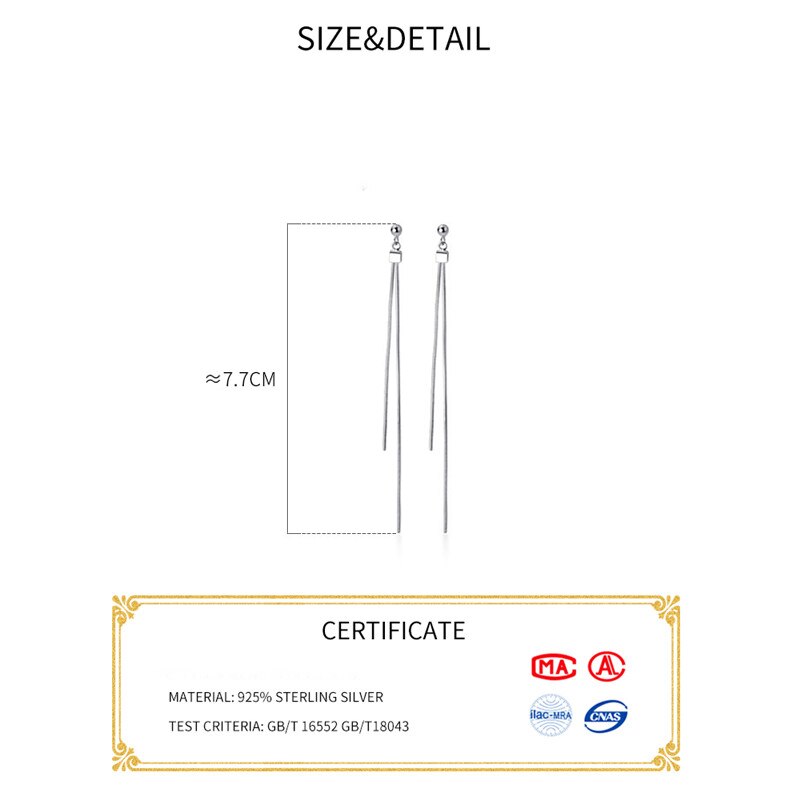 La Monada Dangling Hanging Earrings For Women Silver 925 Real Woman Snake Chain Korean Earrings Minimalist Female Women