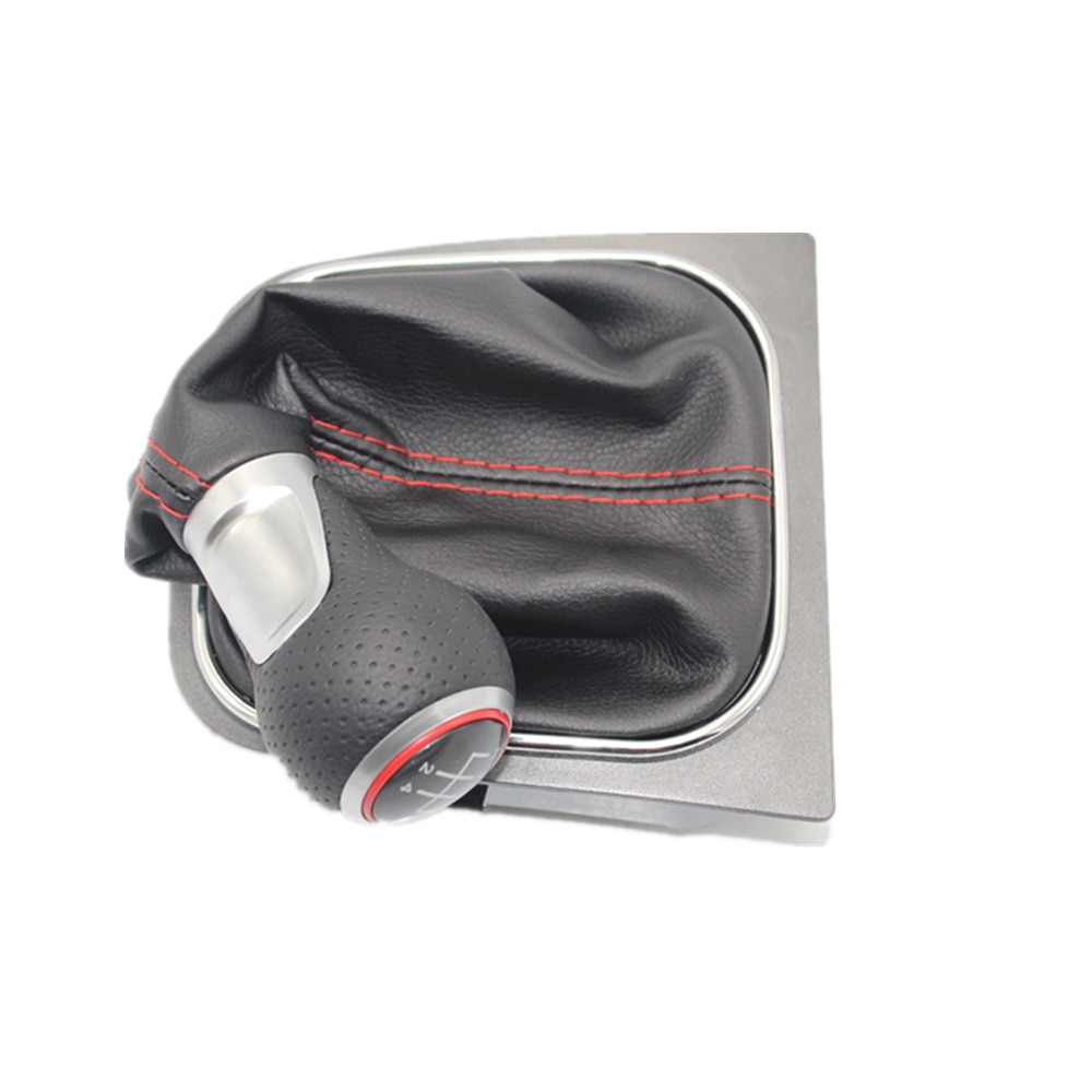 Til vw golf 6 a6 mk6 til gti gtd  r20 bil 5 gear bil gear stick niveau gearknop med læderstøvle