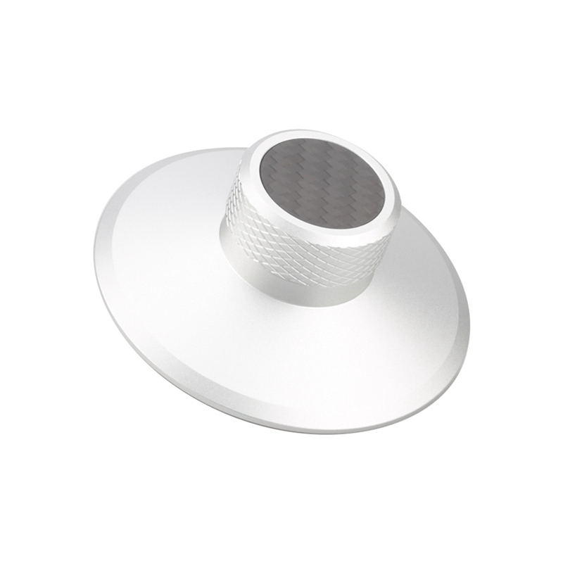 Jabs plattenspieler aus aluminium mit ausbalanciertem metall-plattenstabilisator, gewichtsklemme und hifi-funktion: Silber