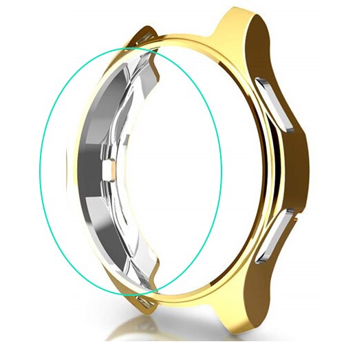 Cover til samsung galaxy watch 46mm 42mm gear  s3 frontier case galss bumper blødt smart watch tilbehør belagt beskyttende skal: Guld / Galakseur 46mm