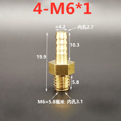 Raccord pour Tube en cuir, Mini pagode, filetage métrique mâle M5 M6 M8, laiton 4 5 6 8mm, raccord pour Tube en cuir: 4mm to M6x1