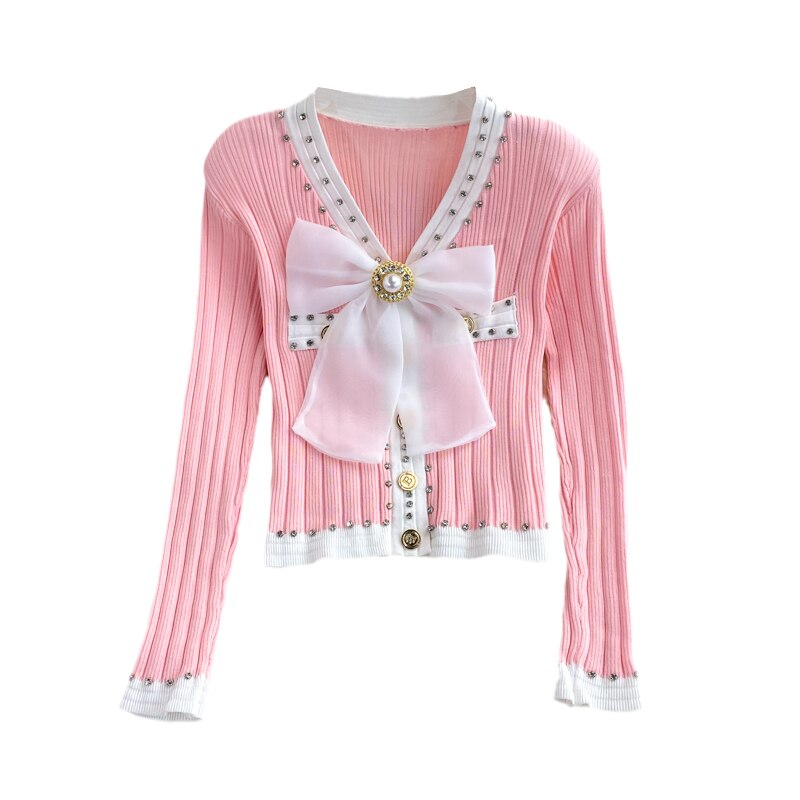 Gebreide Vest Vrouw Truien Lange Mouw Trui Vrouwen Pailletten Vlinder Uitloper Breien Vesten