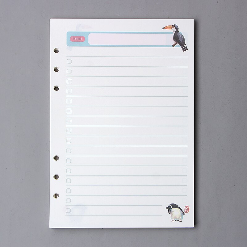 6 Holes A5 A6 Loose Leaf Notebook Refill Spiral Binder Planner Inner Page Inside Paper Dairy Weekly Monthly Plan To Do Notebook: style8 / A5