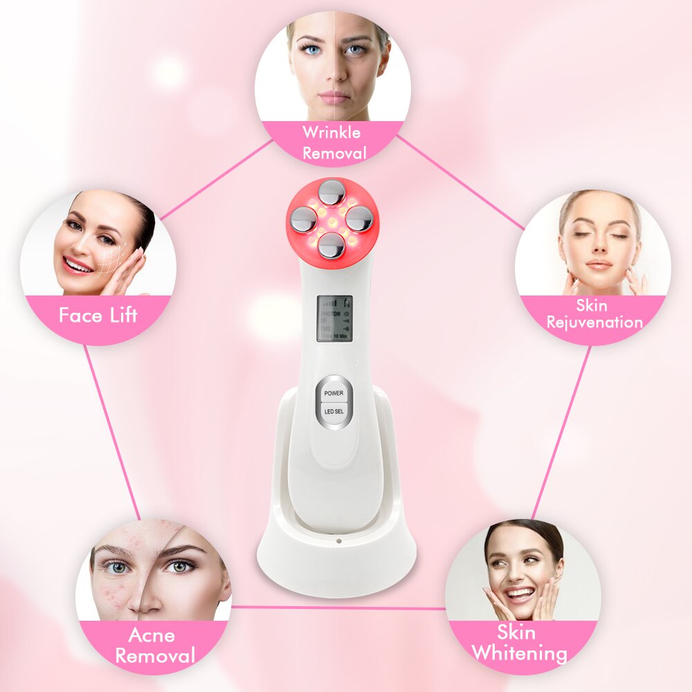Electroporation Radio Frequency Facial LED Photon Skin Rejuvenation Face Lift Tighten Beauty Machine Face Skin EMS Mesotherapy