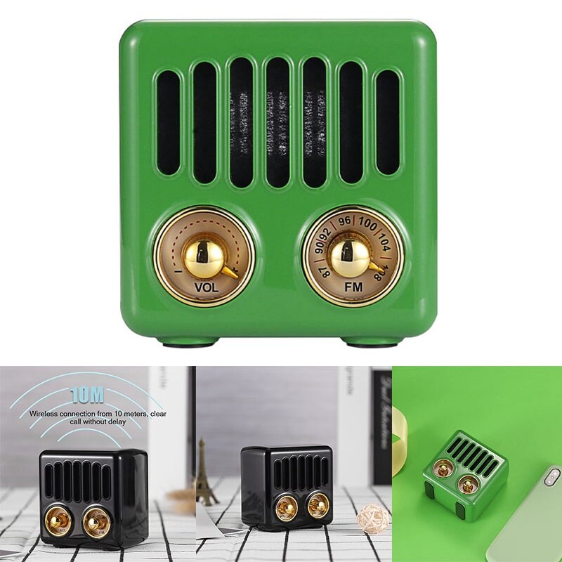 Retro Radio Bluetooth Speaker, FM Radio with Old Fashioned Classic Style, AUX Bluetooth TF Card MP3 Player