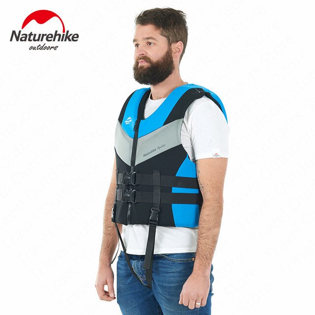 Naturehike EPE Safety Buoyancy Vest Adult Snorkeling Swimming Equipment Unisex Ultra light Portable Drifting and Surfing Vest: Blue / S