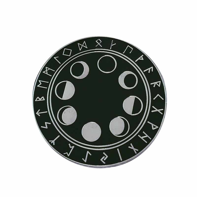 Épingle d'émail de Phase de lune & Rune
