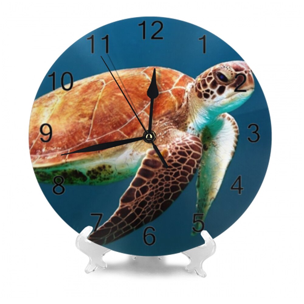 25CM Round Wall Clock Numeral Digital Dial Mute Silent Non-Ticking Marine life Battery Operated Clocks for Home Study Room: SZA1087