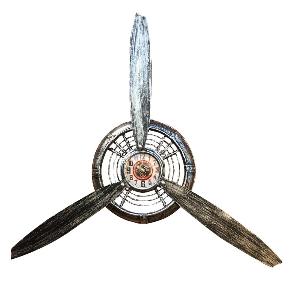 fer forgé avion hélice métal horloge murale mur rétro pendentif pour Bar Restaurant décoration murale: Wall Clock