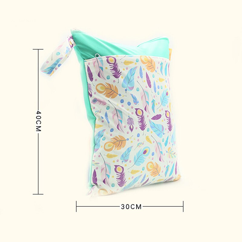 Balleenshiny Gedruckt Kinderwagen Windel Tasche für Mutter Baby Zubehör Wetbag TPU Wasserdichte Lagerung Tasche Kleine nass Tasche Organizer