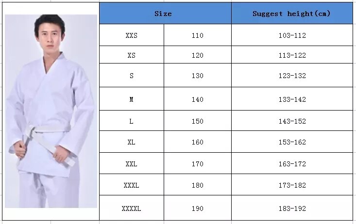 Wit Volwassen Karate Uniform Ademend Dobok Taekwondo Riem Karate Pak Kleding Voor Kids Mannen Wit Uniform