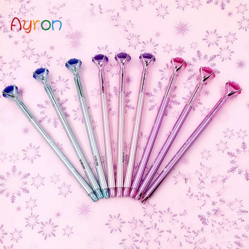Ballpoint Pen Big Gem Metal Ball Pen With Large Diamond Magical Pen School Office Supplies Students Awards Writing