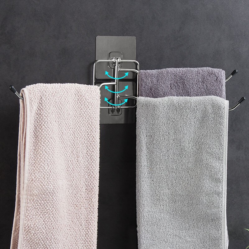 Håndklædestang håndklædeholder badeværelse køkken vægmonteret håndklædeopbevaring bøjle hylde håndklædeholder rack håndklædestøtte