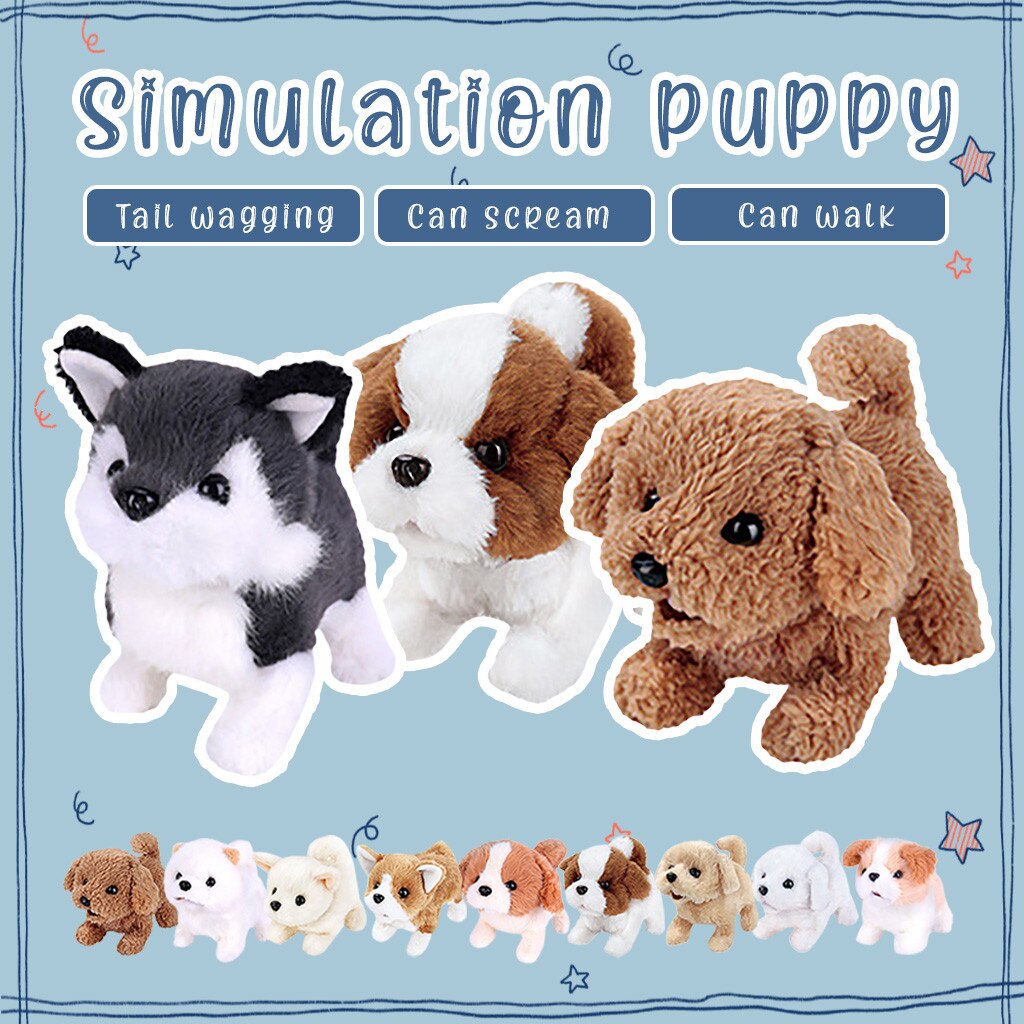 Jouets électroniques de Simulation de chien Robot mignon, jouet pour enfants qui aboiera et marchera, chiot électrique