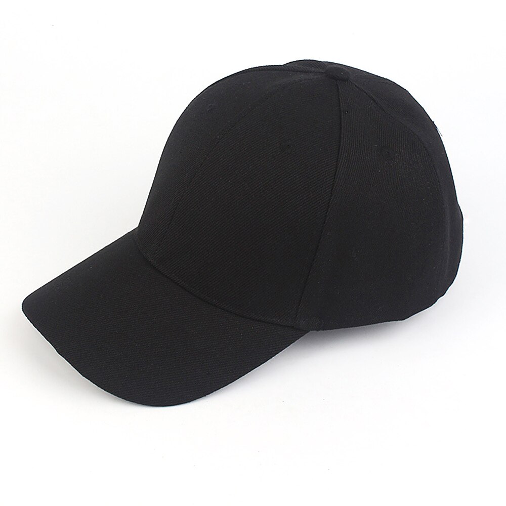Verstelbare Baseball Hoed Mannen Vrouwen Baseball Cap Outdoor Zonnehoed Zwart Mode Snapback Hoed Wit Streetwear Hip Hop caps: Black