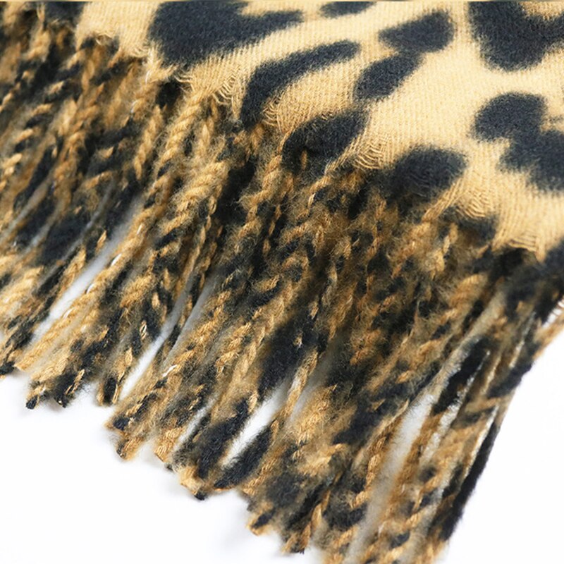 Leopard Shawl Shrugs For Women 200*72 Stole Bridal Wedding Wrap Shawl Cape Cloak Bolero Winter Warm Brown Ivory Scarf Shawls