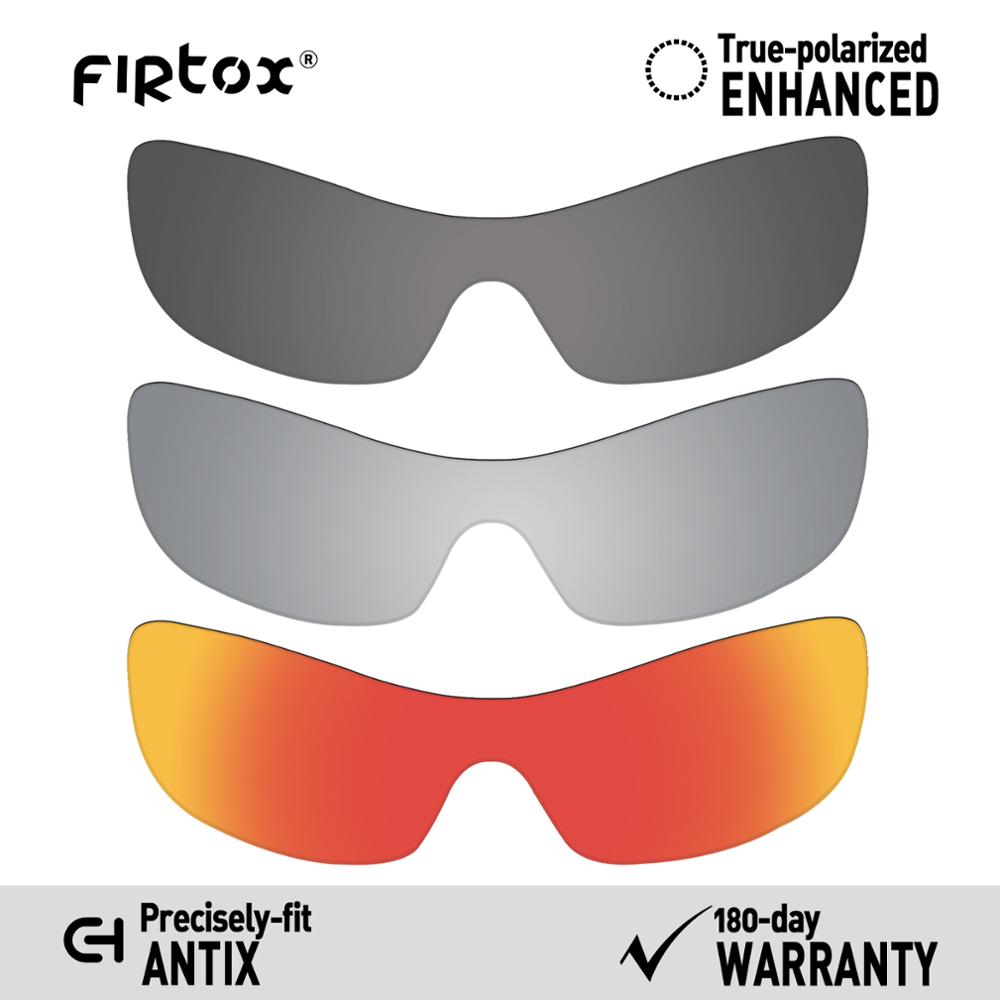 Firtox True UV400 Polarized Lenses Replacement for-Oakley Antix Sunglasses (Compatiable Lens Only) - Multiple Colors: Black-Silver-Red