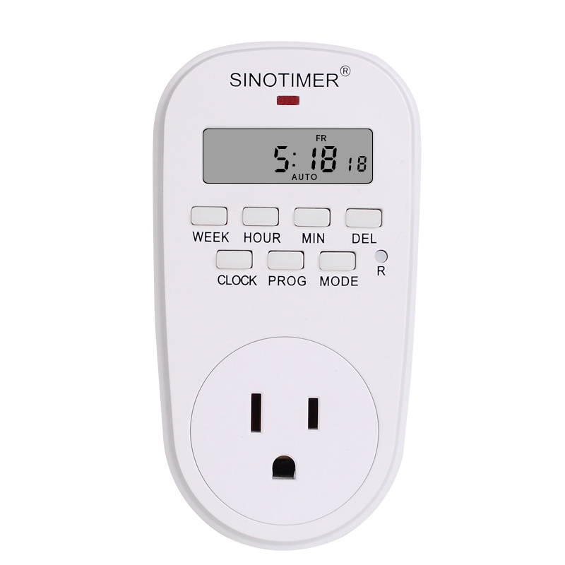Enchufe estadounidense eléctrico 7 días semanal temporizador Digital programable enchufe interruptor de enchufe tiempo relé reloj potencia AC 120V 60Hz: US plug