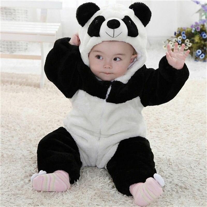 3D Panda Kleding Baby Peuter Meisje Jongen Schattige Romper Lange Mouw Jumpsuit Playsuit Rits Een stuk Outfits voor 0-3T Baby