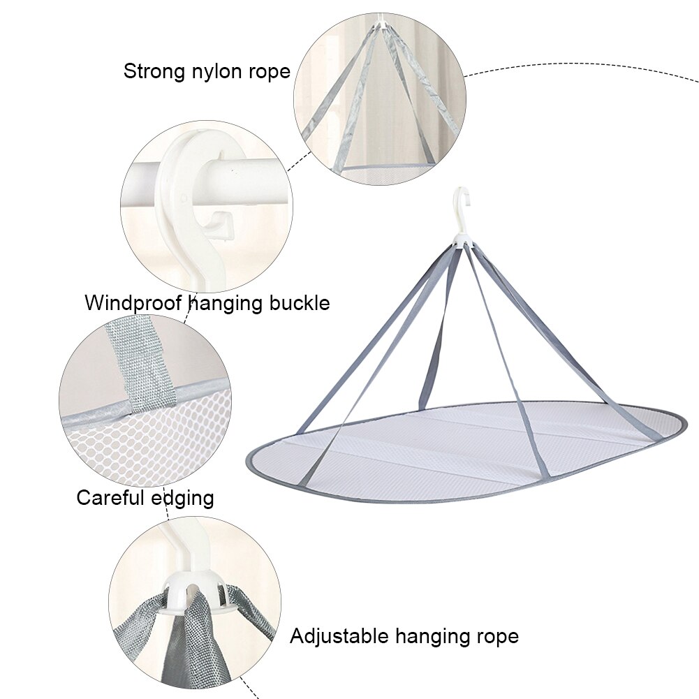 Mesh Clothes Hanging Dryer Abrasion Resistant Sweater Drying Basket Racks Hanging Clothes Laundry Net Mesh Basket Dryer Net