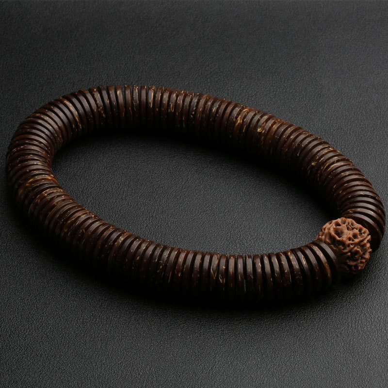 Naturale Rudraksha Perline Bracciali Mala di Preghiera Gioielli da Uomo 12 MILLIMETRI di Legno Del Braccialetto per Le Donne Rustico Yogis Gioielli