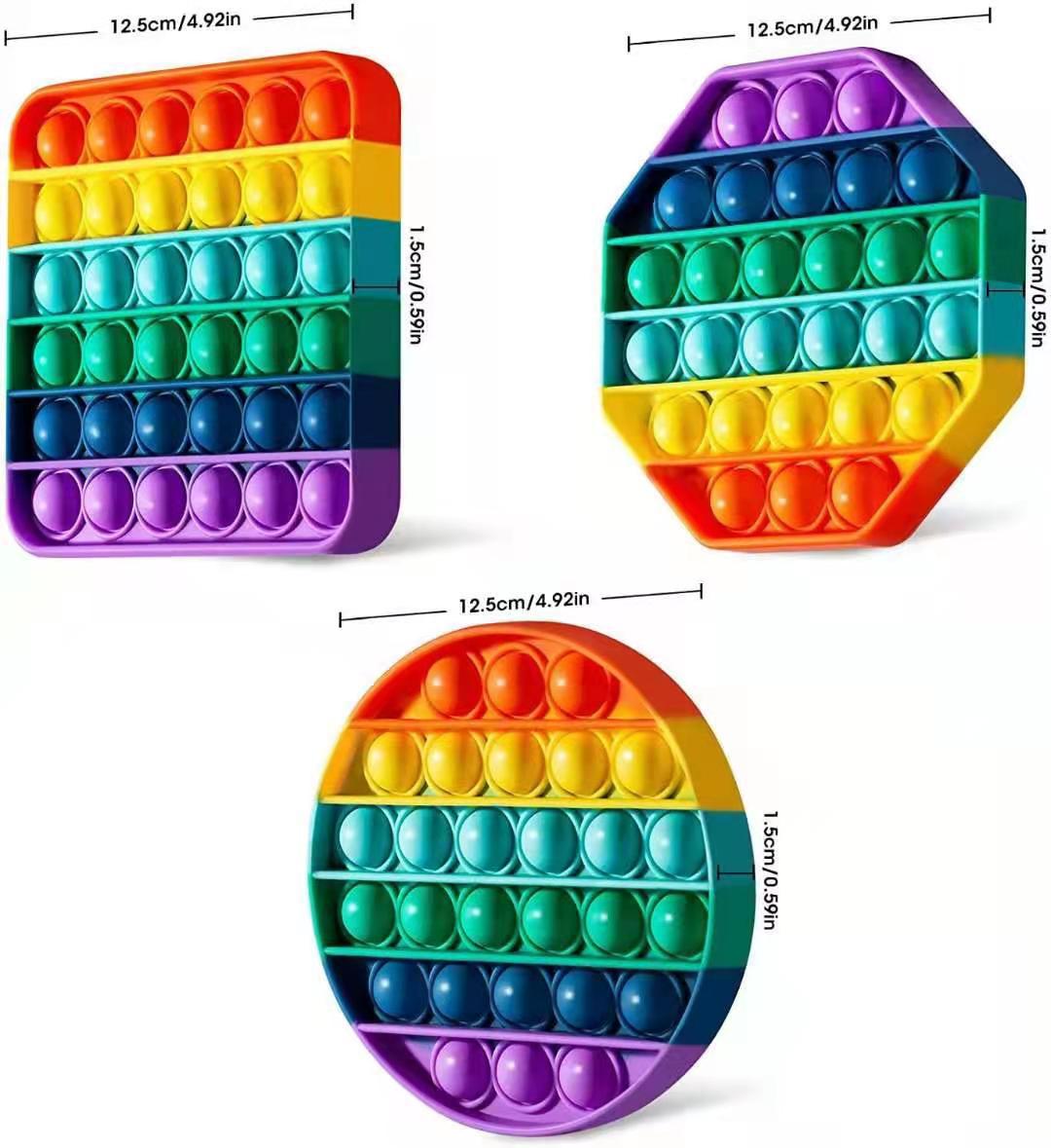 Push Bubble pop it Autism Fidget Toys Special Needs Stress Reliever Helps Relieve Stress and Increase Focus Soft Squeeze Toy