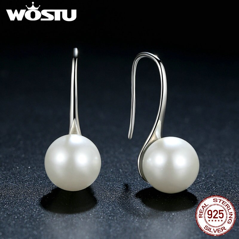 WOSTU Mode 100% 925 Sterling Zilveren Oorbellen Voor Vrouwen Fijne Sieraden Voor Vriendin