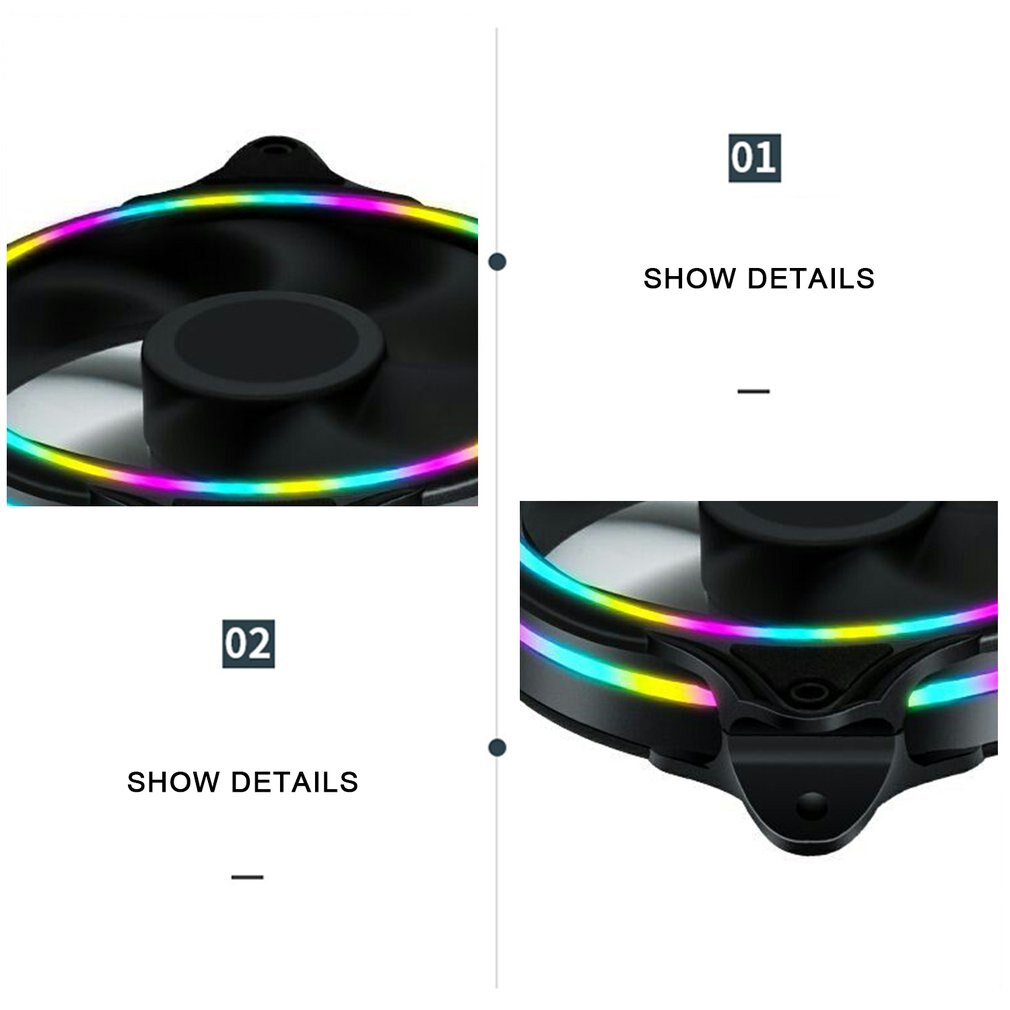 Computer PC Desktop Fan Cooler Three-Aperture Chassis 12cm Silent Fan 12V Power Supply Cooling Fan PC Accessories