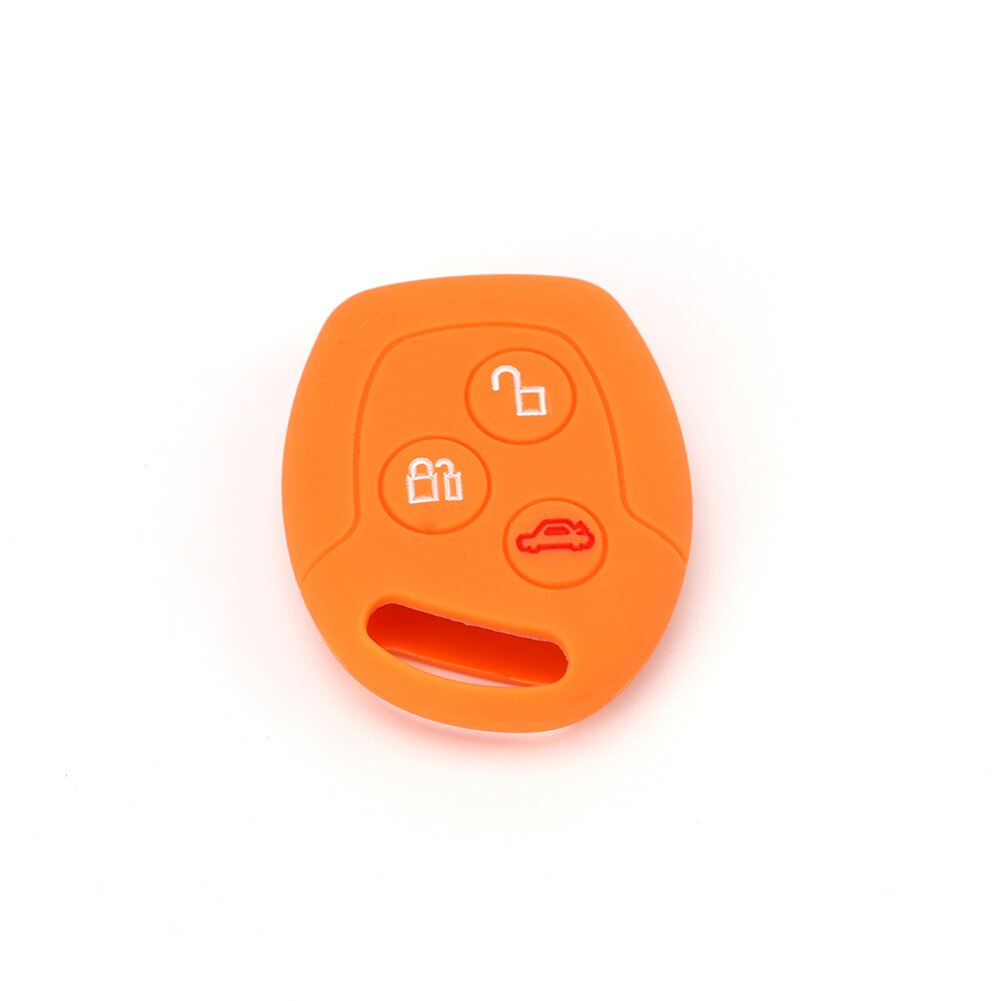 Silikoninen auton avainsuoja kauko-auton avaimen suojakotelo kuori ford transit focus ka galaxy mondeo fiesta c-max s-max connect: Oranssi