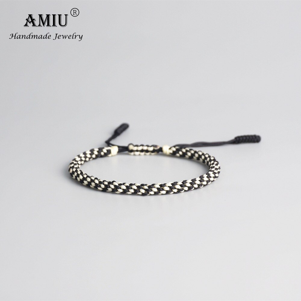 AMIU Tibetischen Buddhistischen Glück Amulett Tibetischen Armbänder & Armreifen Für Frauen Und Männer Handgemachte Knoten Seil Glück Freunde Armbinde