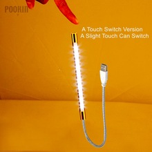 Mini 10 LED S interrupteur tactile Version USB lumière Flexible en métal LED lampe de Table livre lumières pour ordinateur portable ordinateur portable