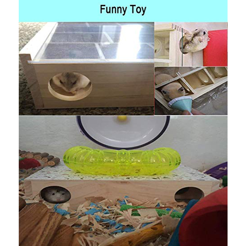 Pet Hamster Wooden Mazes Tunnel Gerbil Rat Mouse Mice Small Animal Play Toys J8 #3