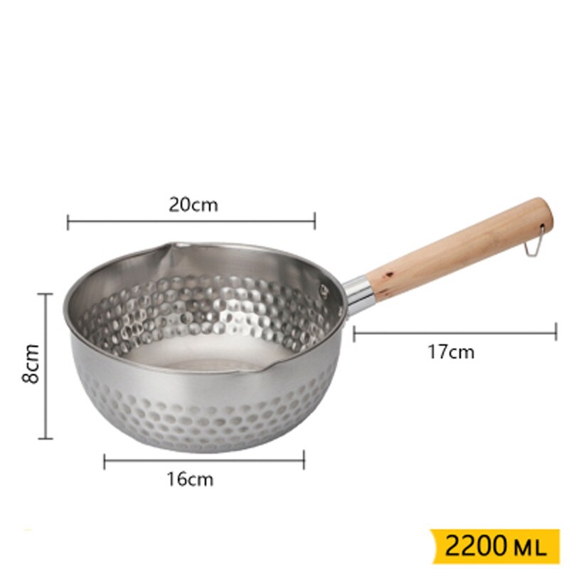 Japanese-style aluminum snow pan, thickened double bottom small milk pot, noodle pot, soup pot, general purpose pot for inductio: 2