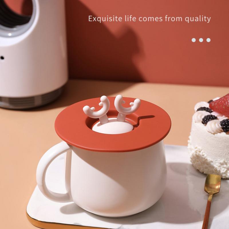 Cartoon Geweih Silikon Tasse Deckel Becher Keramik Tasse dicht Staub-proof Spill-proof Seal Kreative Schüssel deckel Multi-zweck Tasse Deckel