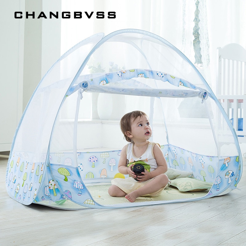 Blauwe babybedjes, klamboes, luifels, kinderbedjes, tenten, opvouwbare babybedjes, mongoolse yurts, netten voor kinderkamerdecoratie