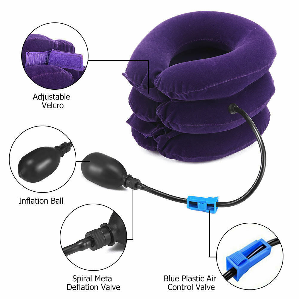 Inflatable Air Neck Traction Apparatus Device Soft Neck Cervical Collar Pillow Pain Stress Pain Relief Tractor Neck Stretcher